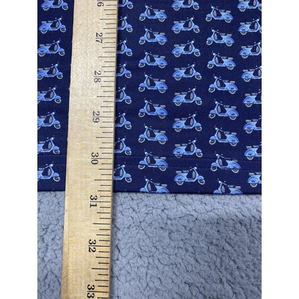 Ralph Lauren RLX Borgata‎ Scooter Print Polo Shirt Mens Large Blue Golf Stretch